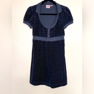 Juicy couture black velour mini dress.